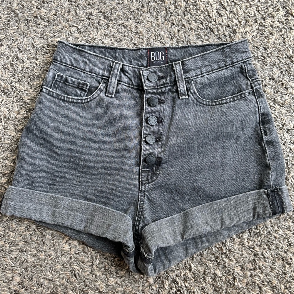 SOLD Urban Outfitters BDG High Waist Charcoal Denim Shorts Size 25
